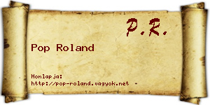 Pop Roland névjegykártya